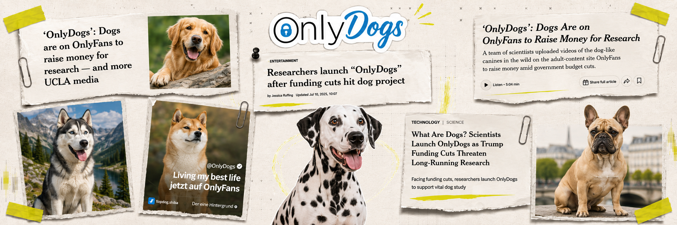 OnlyDogs collage banner